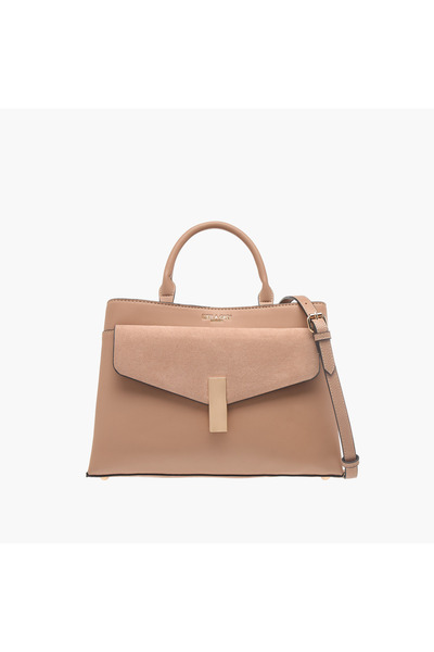 Luella Grey London LUELLA GREY Textured Tote Bag with Top Handle and Adjustab...