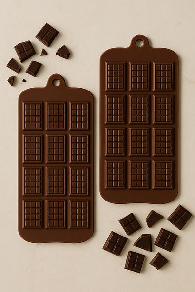 Anadolu Saray 2 Pcs Practical 12-Piece Mini Tablet Silicone Chocolate Mold Tablet Chocolate 12-Piece Square Chocolate Mold