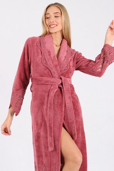 Nuşa Elegant Stylish Bamboo Cotton Bathrobe with Lace