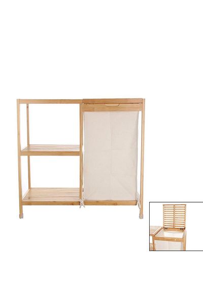 ÇIRPAN EV Multi-Purpose Laundry/Toy Basket with Bamboo Shelf