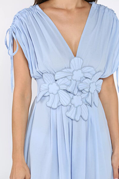 Zehra Gül Bebemavisi Papatya Aplikeli Kruvaze Elbise