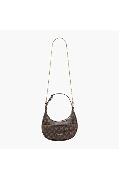 Chrisbella Printed Shoulder Bag with Zip Closure and Wallet