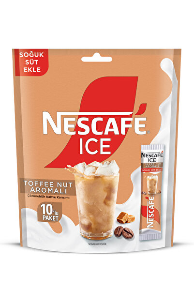 Nescafe ICE Toffee Nut Aromalı Çözünebilir Kahve 10,5g 10'lu Paket 10X4