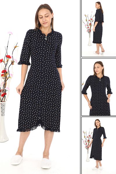 KARAMEŞE Women's Full Zippered Viscose Dress