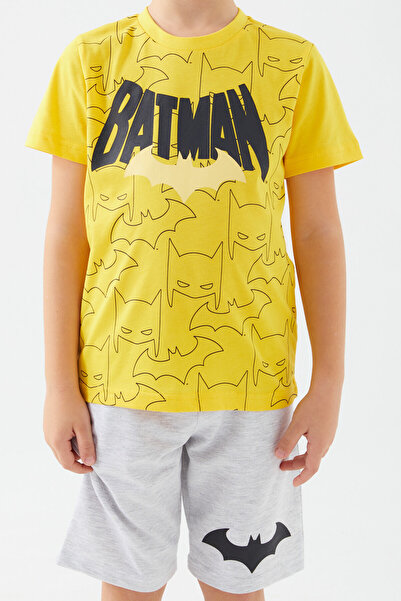 Batman Mask Yellow Boy Bermuda Suit