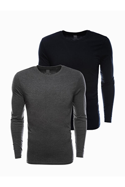 OMBRE Herren Langarm Longsleeve Set 2er Pack - Mix V2 Z43 L