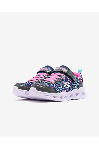 SKECHERS HEART LIGHTS BOOGIE LOVE Büyük Kız Çocuk Lacivert Işıklı Spor Ayakkabı 303257L NVMT