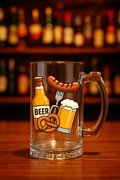 TREND YANKI Printed Beer Glass
