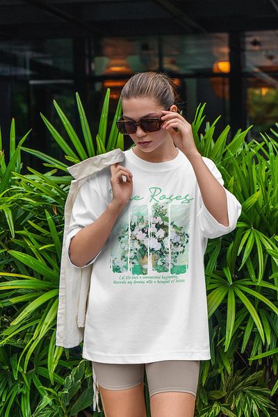 Buka Shops Van Gogh's "The Roses" Artistic Oversize T-Shirt