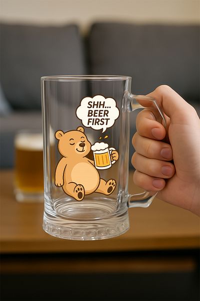 TREND YANKI Printed Beer Glass