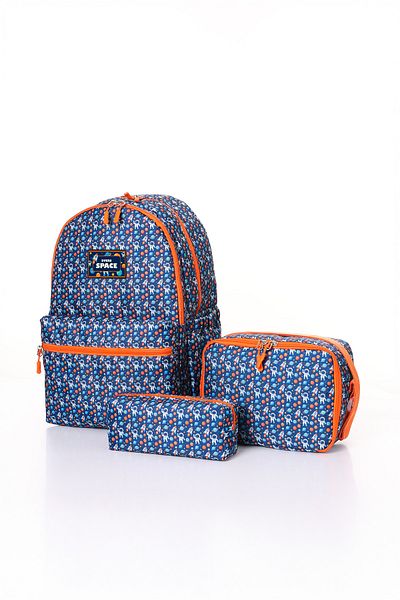D'VERS Space Patterned 3-Piece School Bag Set