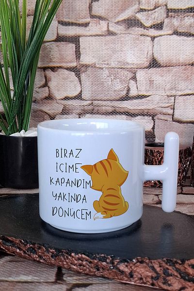 qoeuyl boutique I'M Drinking Soon I'Ll Be-Cat Printed Gift Fun t Cup/Mug Cup with Handle