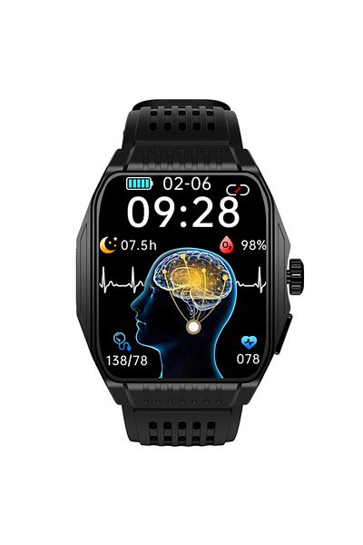 isen Smartwatch JT03 Black, 1.85" HD, Sleep Improvement, Blood Sugar, PPG+ECG, Bt Call, Remote Care