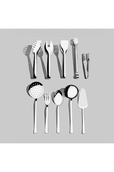 Nehir Sea Plain 10 Piece Stainless Steel Serving Set