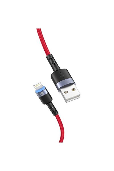 TELLUR Cablu Lightning cu LED, 3A, nailon, 1.2m, rosu