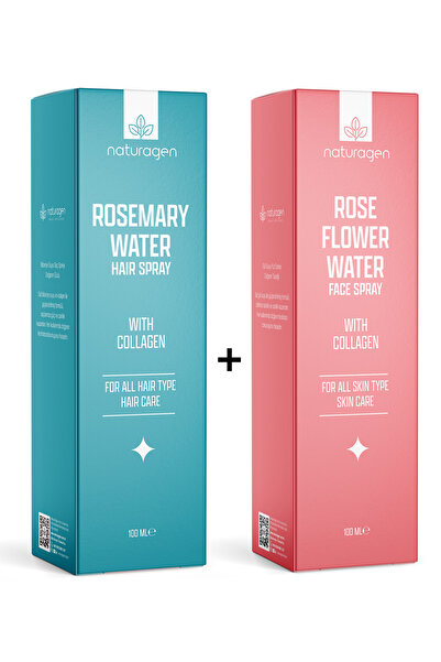 Naturagen Rosemary Water Hair Collagen Sprey + Rose Flower Face Collagen Spray