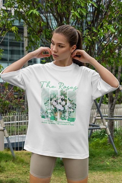 Buka Shops Van Gogh's "The Roses" Artistic Oversize T-Shirt