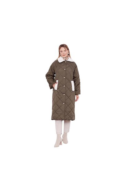 Levidor Women's Fur Detailed Quilted Coat