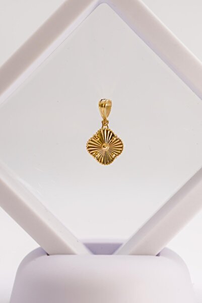 ERMİRGOLD Yeşil Taşlı Yonca Figürlü 14 Ayar Altın Kolye Ucu – Zarif ve Anlaml...