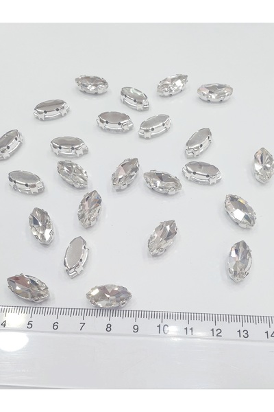 CRYSTALSHOP Πέτρα με θήκη - Μεταφορά 9*18 Μm (50 Τεμάχια)