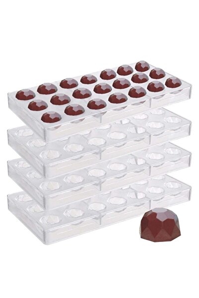 ELEGANT HOME قوالب شوكولاتة أكريليك 4 قطع