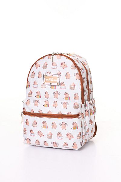 D'VERS Capybara Patterned 3-Piece School Bag Set