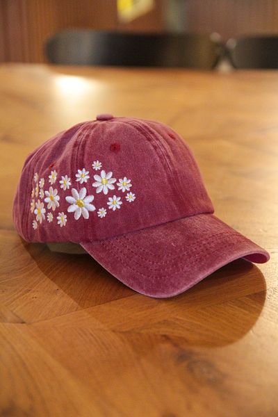 CAP BROS Everlasting Love Daisy Embroidered Vintage Cap Hat
