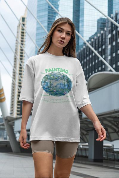 Buka Shops Monet "Water Lilies Painting" Oversize T-Shirt