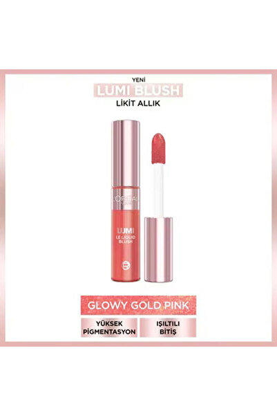 L'Oreal Paris Lumi Blush Likit Allık 625 Glowy Gold Pink