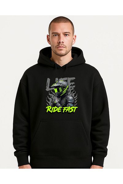 Advantage Code Racıng Racıng Ride Printed Oversize Unisex Hooded Sweatshirt Hoodie