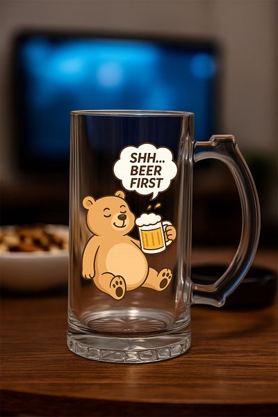 TREND YANKI Printed Beer Glass