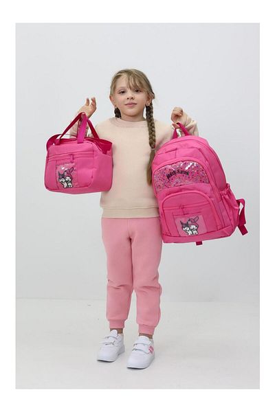 Markahit Probag Melody Kuromi 3-Piece School Bag Backpack Lunchbox Pen Holder Plush Toy Gift