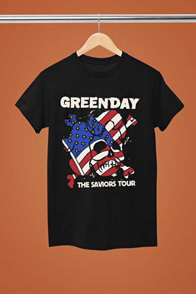 MAGORS تيشيرت روك من القطن مطبوع بأكمام قصيرة من GREEN DAY