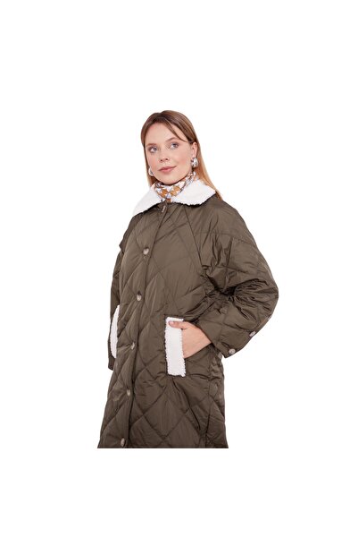 Levidor Γυναικείο γούνινο παλτό με λεπτομέρειες