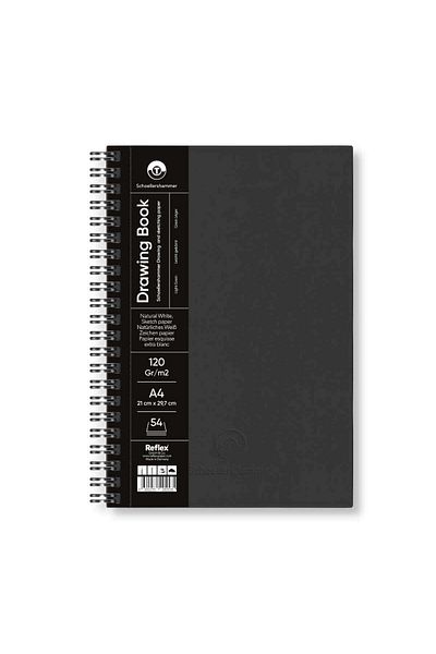 Schoellershammer Drawing Pad Black Hard Cover Drawing Notebook 120 Gr A4 54 Sheets
