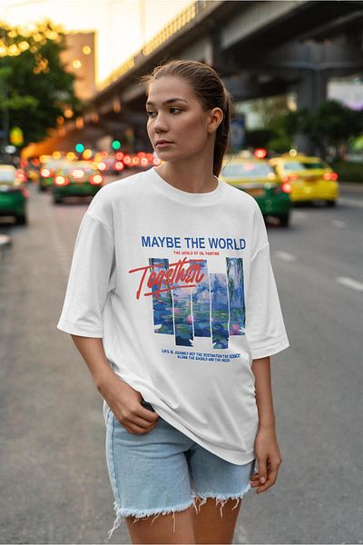 Buka Shops Claude Monet "Water Lilies" Design Oversize T-Shirt
