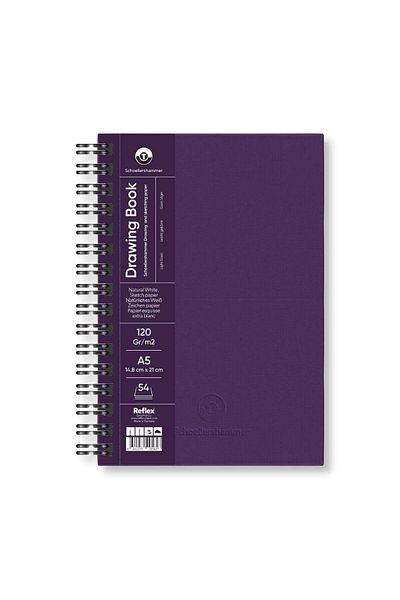 Schoellershammer Drawing Pad Purple Hard Cover Drawing Notebook 120 Gr A5 54 Sheets