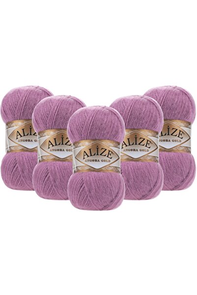 Alize Angora Gold 5 Pack Hand Knitting Yarn 100g X 5 Pieces - Color Code: 28 - Rose