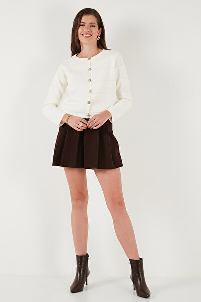 Lela Преміум Regular Fit Велосипедна комір з ґудзиками Тканий трикотажний кардиган КАРДИГАН 680HI00337