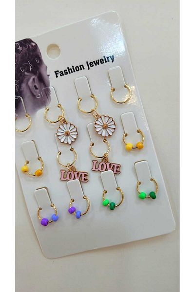 GÜLPEŞE 12 Pieces Hair Earrings Hair Rings