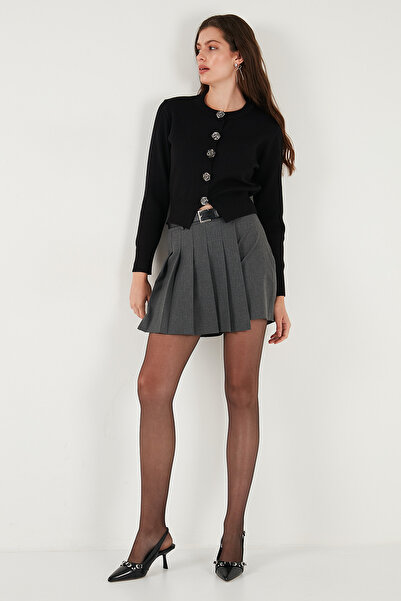 Lela Premium Regular Fit Yuvarlak Yaka Crop Triko Hırka HIRKA 680HI00110