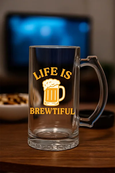 TREND YANKI Printed Beer Glass