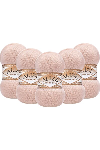 Alize Angora Gold 5 Pack Hand Knitting Yarn 100g X 5 Pieces - Color Code: 404 - Champagne