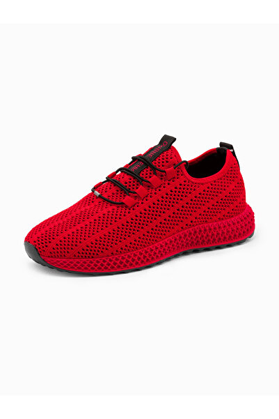 OMBRE Herren-Slip-On-Sneakers aus Mesh - Rot V2 OM-FOKS-0117