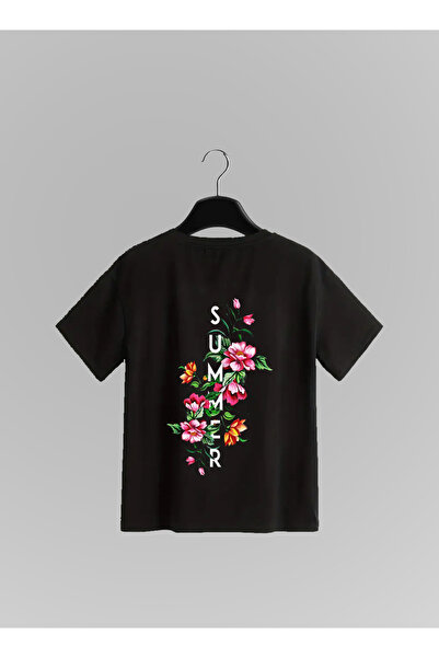 haha Tricou cu imprimeu floral de vară pentru femei