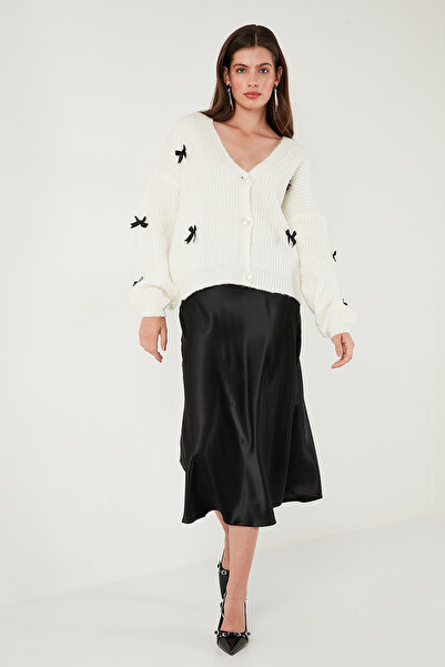 Lela Оверсайз-крій, V-подібний виріз, бантик, ґудзики, кардиган КАРДИГАН 4615577