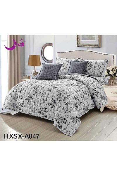 Moon Summer double bedspread, printed, 6-piece set, quilt size 230 x 250 cm