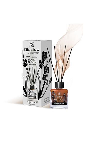 Mislina 3x Reed Diffuser Set – Black Orchid, Cinnamon, Coffee – Room Fragrance