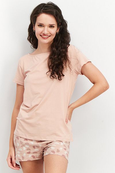 Tchibo Women 2 Pieces Tops And Short Pajama Set, Light Pink