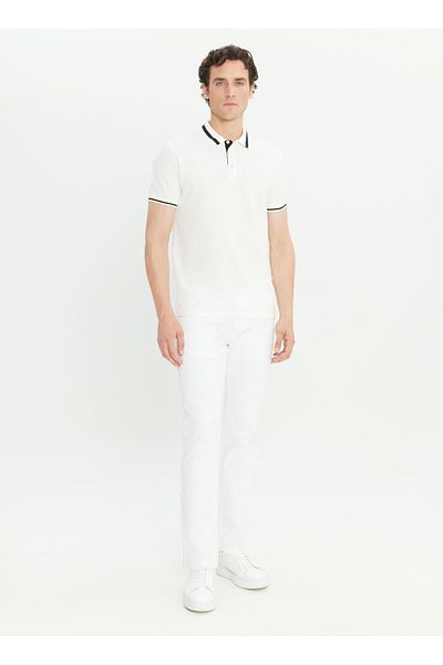 ALTINYILDIZ CLASSICS Sixstar Classics Plain White Men's Polo T-Shirt Ace091252103_Byz